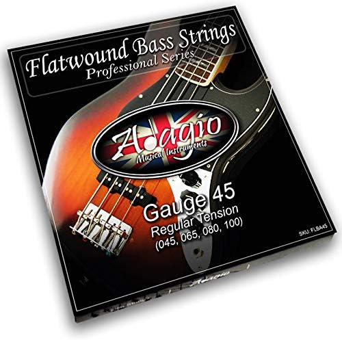 Flatwound ADAGIO PRO Electric Bass Guitar Strings 45-100 Nickel Standard Regular Gauge
