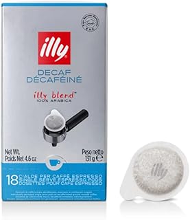 illy Caffe Decaffeinated Coffee Espresso (Regular Roast, Green Band), 18-Count E.S.E. Pods (Pack of 2)