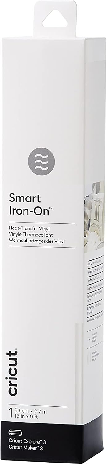 Cricut Smart Iron-On Heat-Transfer Vinyl | 1 Sheet | 33cm x 2.7m | White, (9ft), 2008696