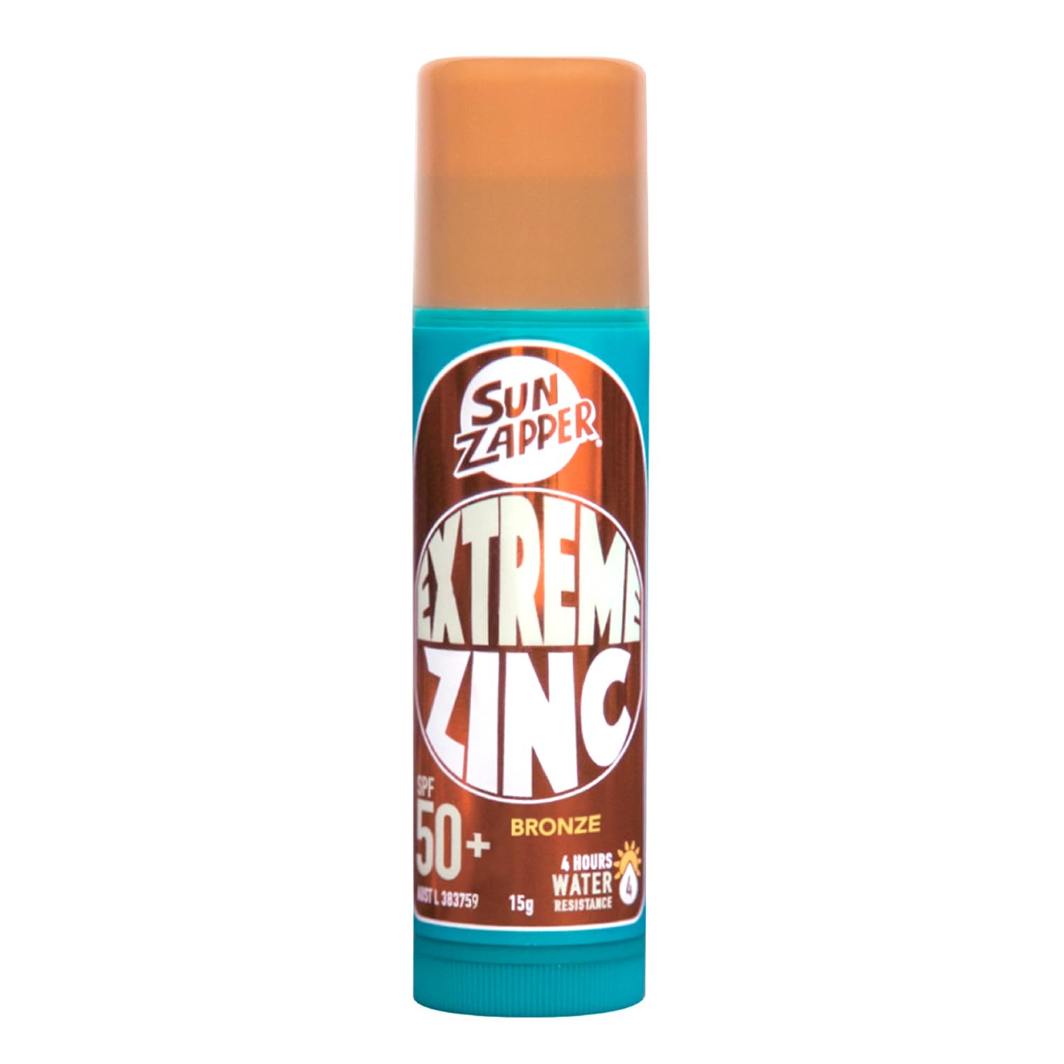 Sun Zapper (Bronze) Extreme Zinc Mineral Sunscreen Stick – SPF 50+ UVA/UVB Protection – Bronze/Darker Skin Tone – Made in Australia