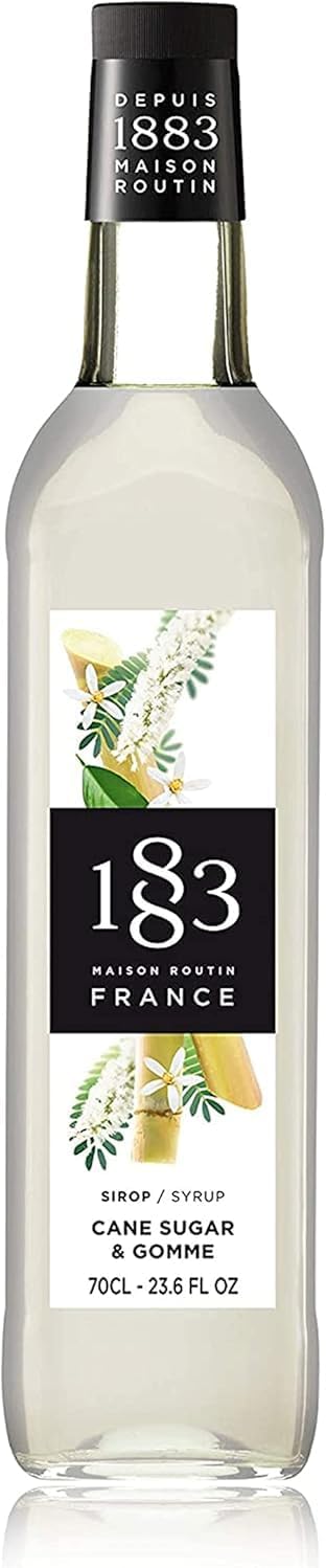 1883 Maison Routin Premium Gomme & Cane Sugar Syrup – Natural Sugar Alternative, For Cocktails, Mocktails, Coffee, Ice Tea – Vegan-Friendly, Allergen-Free, No Preservatives – 700ml Glass Bottle