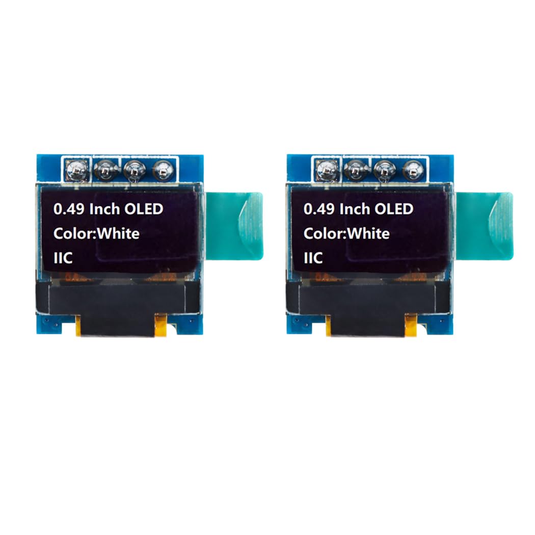 Hailege 2pcs 0.49" 64x32 OLED LCD Display 0.49 Inch IIC I2C OLED LCD Screen Module 64 * 32 4 Pin White