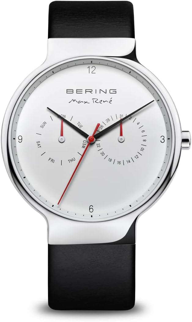 BERING Herren Quarz Uhr | Armbanduhr 42 mm Edelstahlgehäuse und Zifferblatt | Milanaisearmband | Saphierglas | 5 ATM | 15542