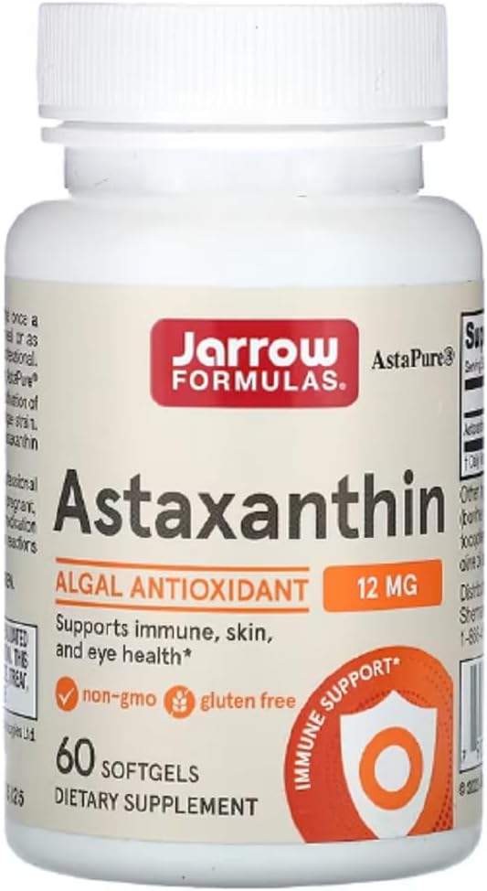 Jarrow Formulas - Astaxanthin | 12 mg for antioxidant Cell Protection - 60 Softgels