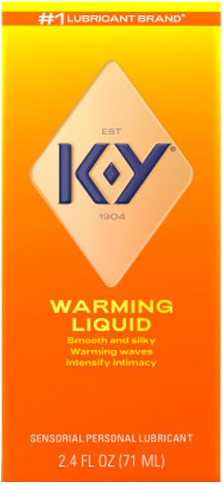 K-Y Warming Liquid Lube, Sensorial Personal Lubricant, Glycerin Based Formula, Safe to Use with Latex Condoms, for Men, Women and Couples, 2.4 FL OZ