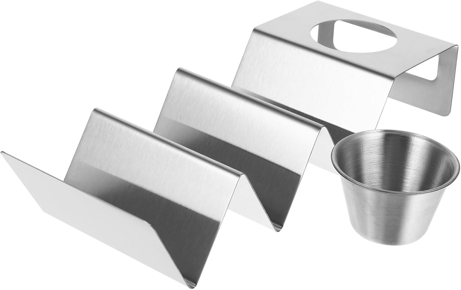 Cabilock Taco Rack Stand W-Type Metal Pizza Rack Spinning Sauce Holder Household Taco Holder Food Store Supplies