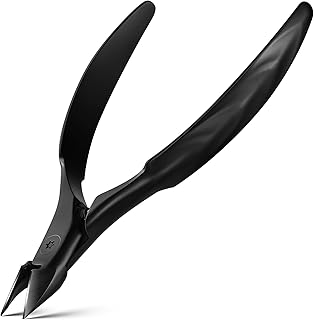 FERYES Tilted Straight Blade Ingrown Toenail Clipper, Stainless Steel Toenail Clippers for Thick Nails, Sharp Toe Nail Clippers for Seniors for Ingrown Toenail Care (Black)