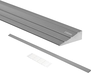 LIEKUMM 0.4" Rise Non-Slip Solid PVC Wheelchair Ramp, Capacity 1700lbs, Portable Threshold Ramp for Indoor or Outdoor,Bathroom,Doorways,Supermarkets Entrance,Garage Entrance,Grey