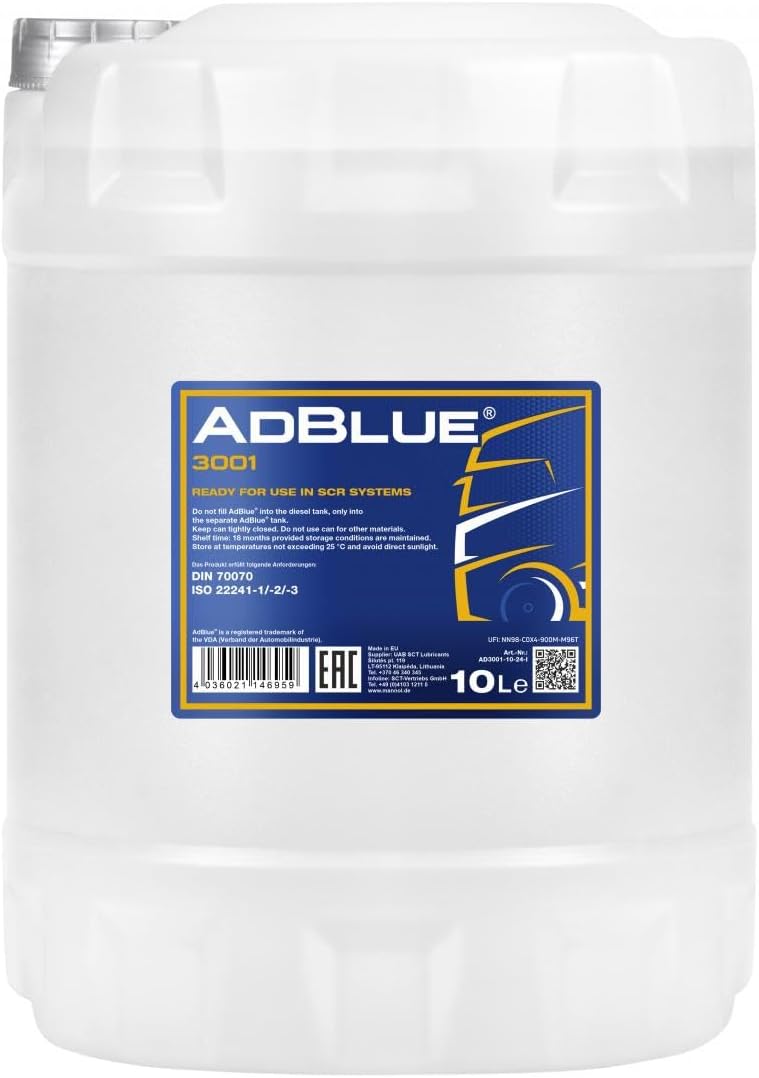 Mannol AdBlue 10 Litres Diesel Exhaust Fluid For Diesel Cars And Trucks With SCR Technology AD3001-10