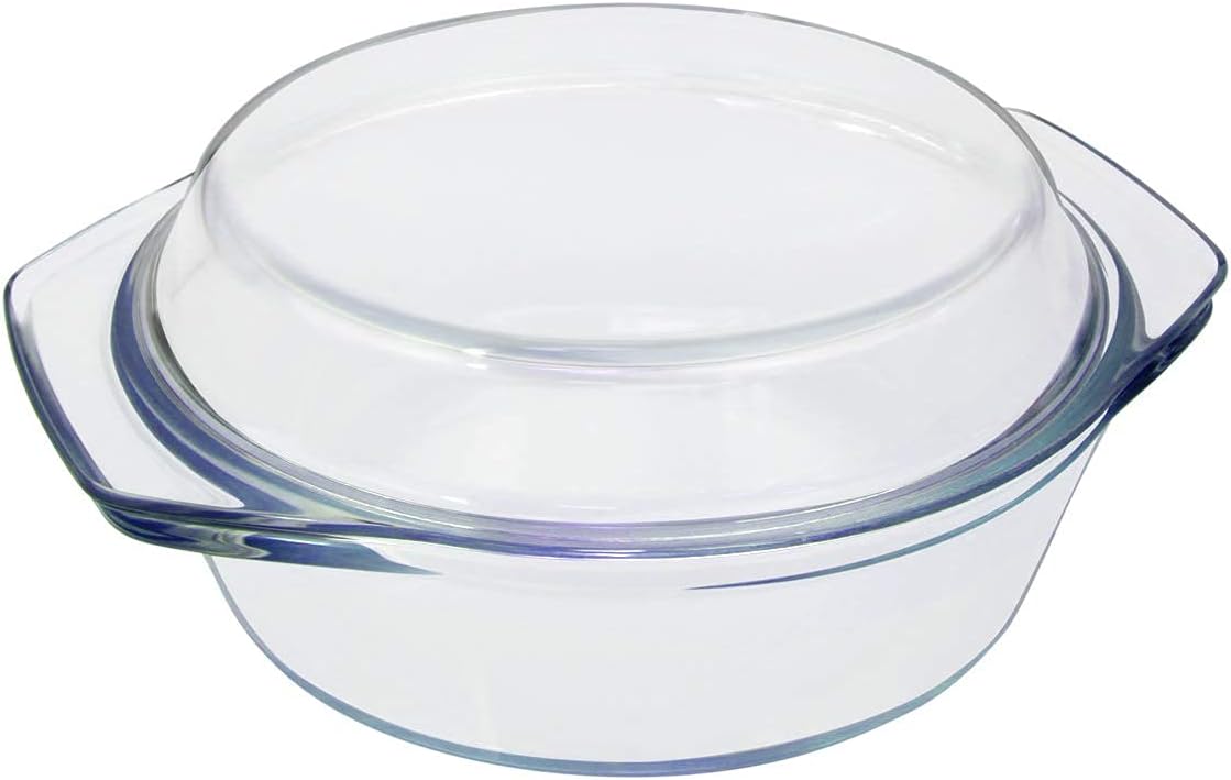 Small Casserole Dish with Lid, 0.65L 15cm, Individual Glass Casserole for One, Microwaveable, Oven Proof