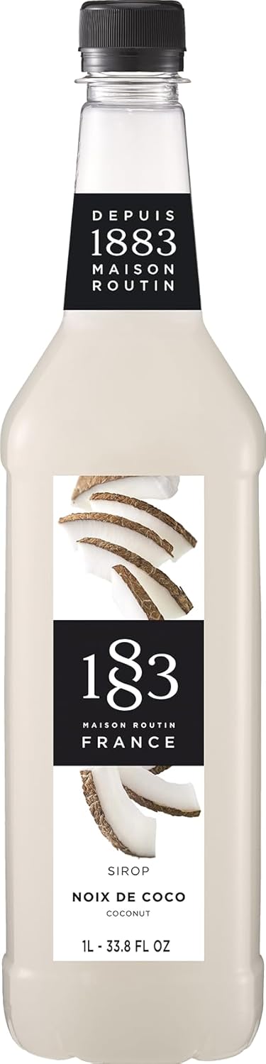 1883 Maison Routin Syrup for Drinks, Made In France (33.8 Fl Oz, Coconut Plastic)
