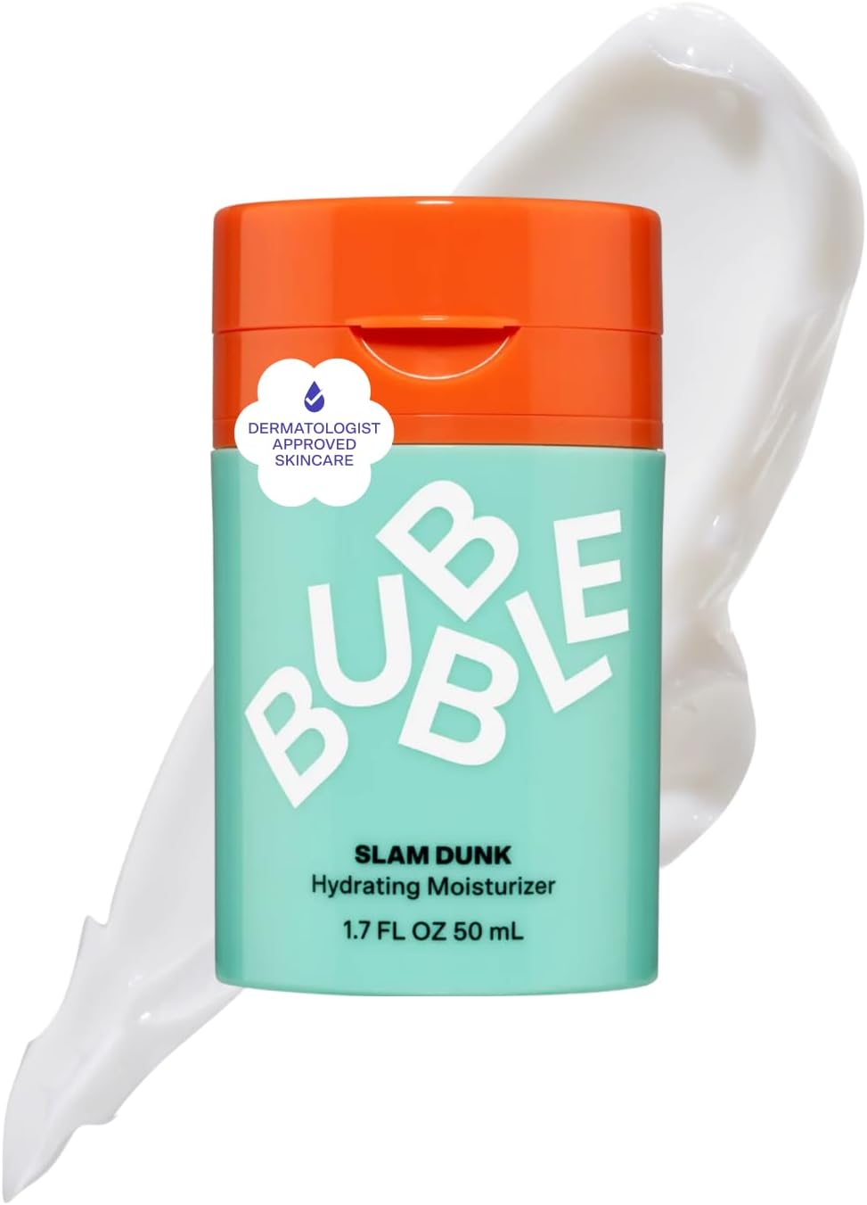 Bubble Skincare Slam Dunk Hydrating Face Moisturizer - Travel Size Lightweight Face Lotion with Vitamin E + Aloe Vera - Daily Facial Moisturizer for Normal + Dry Skin with Blue Light Protection (50ml)