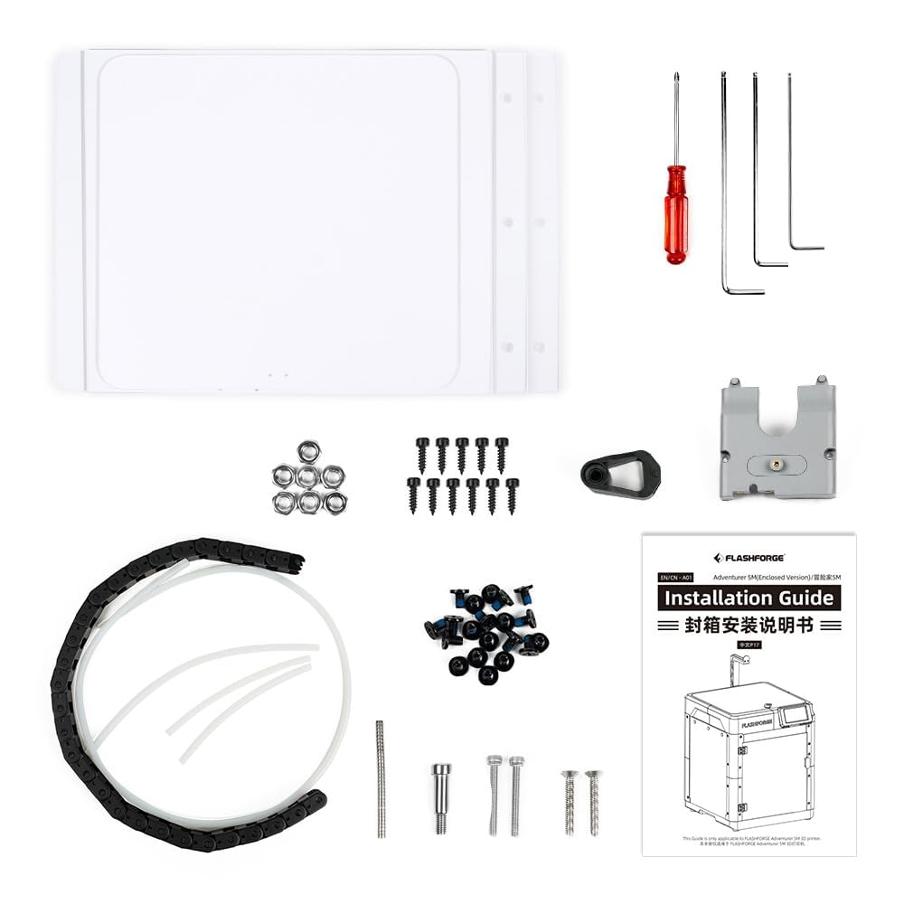 FLASHFORGE Adventurer 5M 3D Printer Enclosure Kit, Noise Reduction and Odor-Free, DIY The Enclosure Unlock More Filaments Require High Temperature Like ABS, ASA