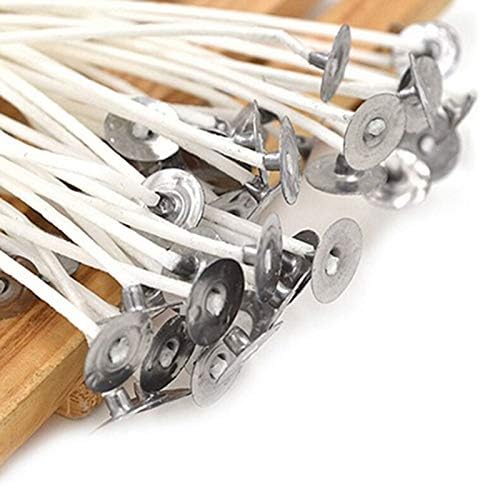 30 Pcs 4 inch Candle Wicks, Natural Cotton Low Smoke Candle Wicks Pre Waxed Candle Wicks for Soy Beeswax Candle Making White