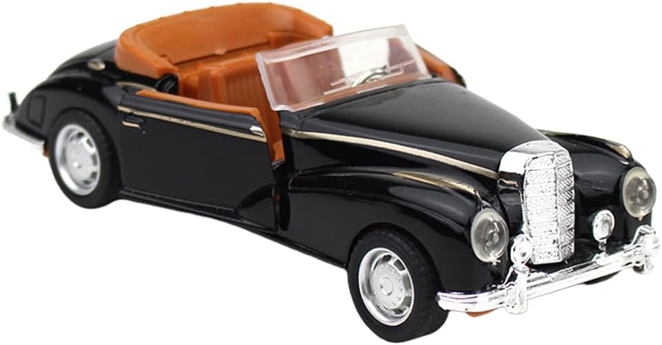 TOYANDONA Vintage Car Model, Diecast Model Cars Metal Body Door Opened Black Retro Car Model Toy Home Decor Classic Car Figurine Collectible gifts for Boys Adult Car Lover