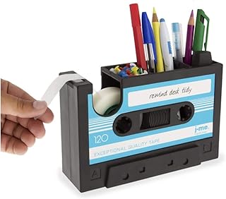 Creative Tape Pen Holder, Retro Cassette Tape Dispenser, Stationery Desk Tidy Container, Office Supplies Organizer Pencil Cup
