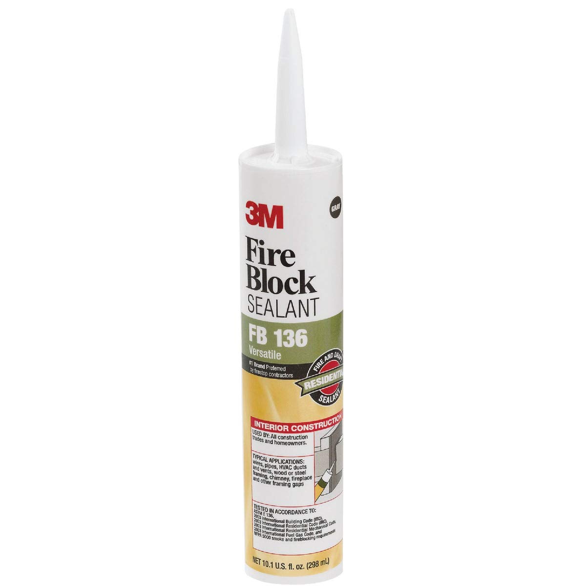Fire Barrier Sealant, 10.1 oz., Gray