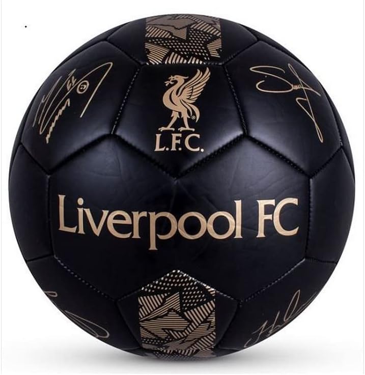 Liverpool FC Phantom Signature Team Merchandise Football Soccer Ball Black/Gold
