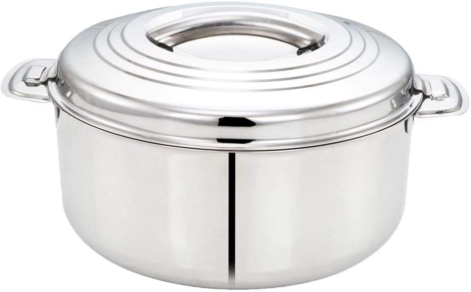 Tabakh 7.5-Liter Stainless Steel Casserole Hot-Pot Food Warmer & Serving Bowl, 7500ml