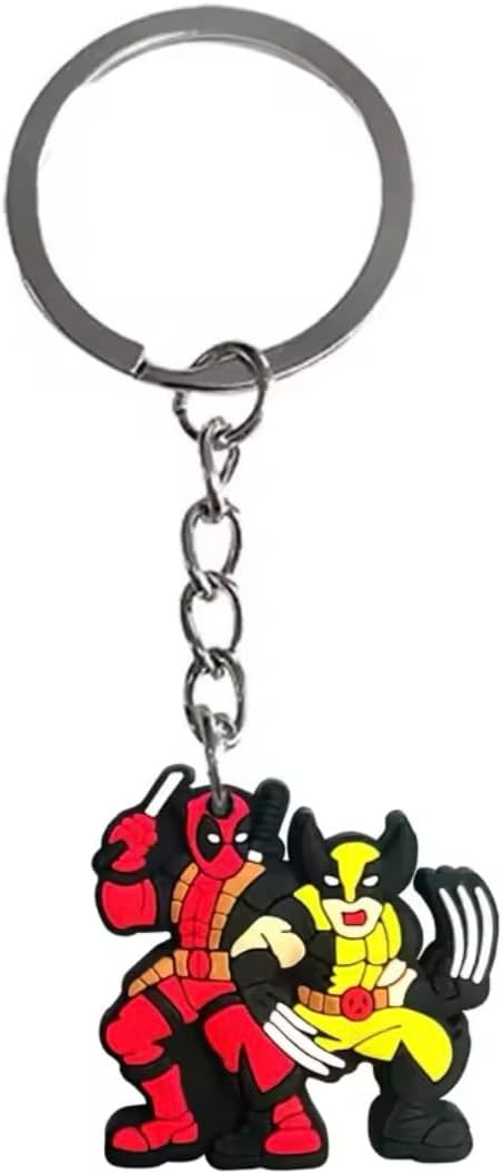 EROL DeadPL's and Wolf keychain collectable mini figure | Novelty keyring for Wolf and dead's with a mask and claws chibi character figure