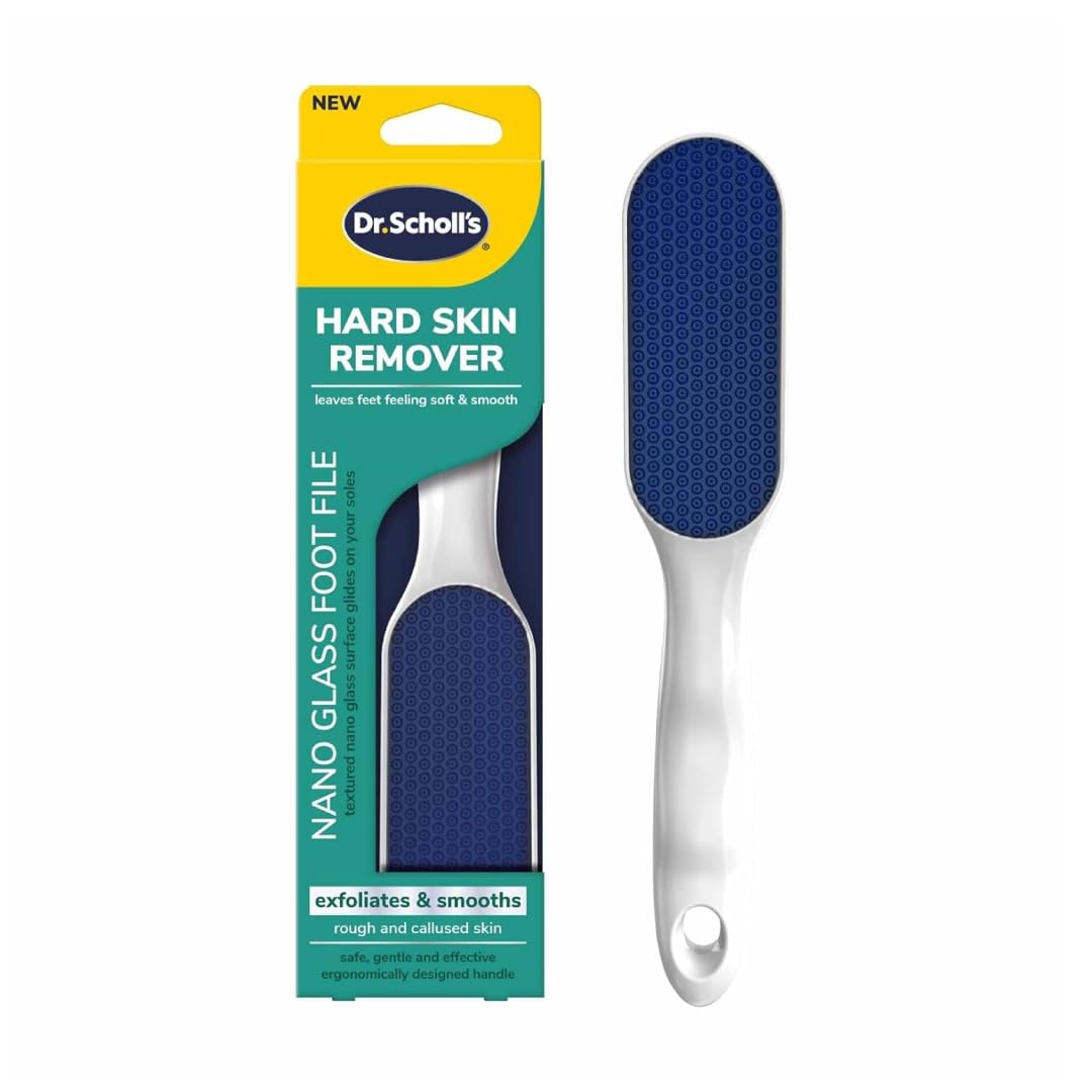 Dr. Scholl's Hard Skin Remover Nano Glass Foot File - Dead Skin & Foot Callus Remover, Long Lasting Buffer, Soft Smooth Feet