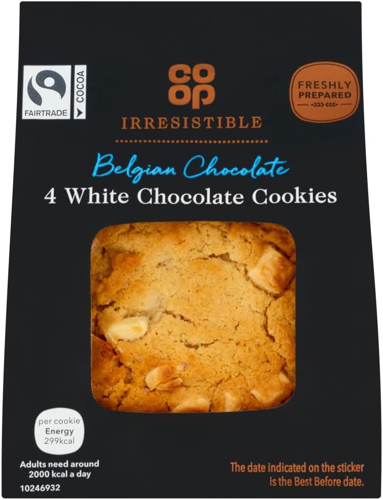 Co-op Irresistible 4 White Chocolate Cookies