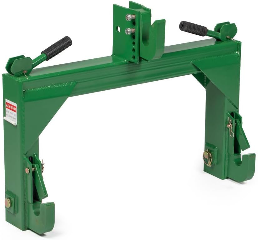 Titan Attachments Green 3 Point Quick Hitch Adaptor to Category 1 Tractors, 3000 LB Lifting Capacity, 27.5" Between Lower Arms, 14.5" - 17.5" Level Adjustment