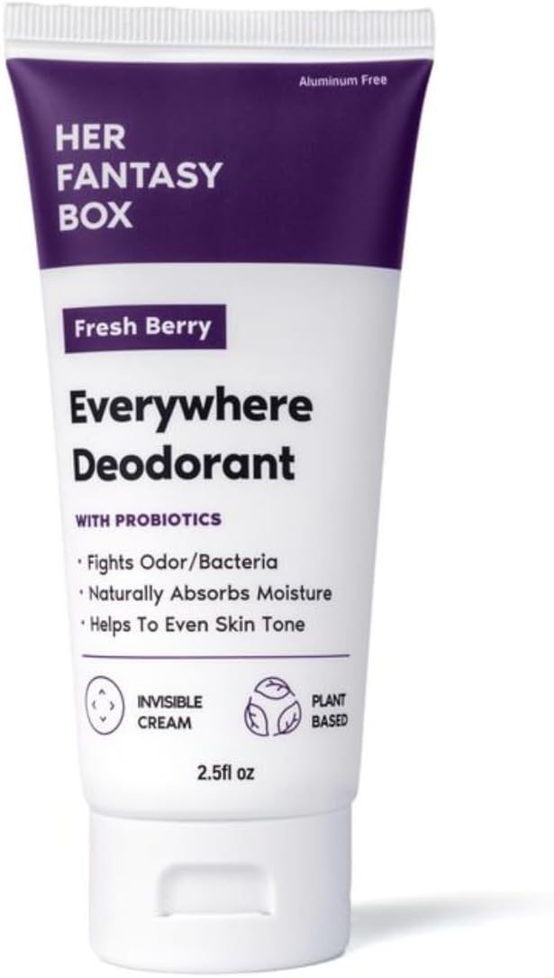 Her Fantasy Box EVERYWHERE Deodorant with Probiotics, Forest Fruits Fragrance, Aluminium Free, Naturally Absorbs Moisture, Fights Odors and Bacteria, Improved Formula