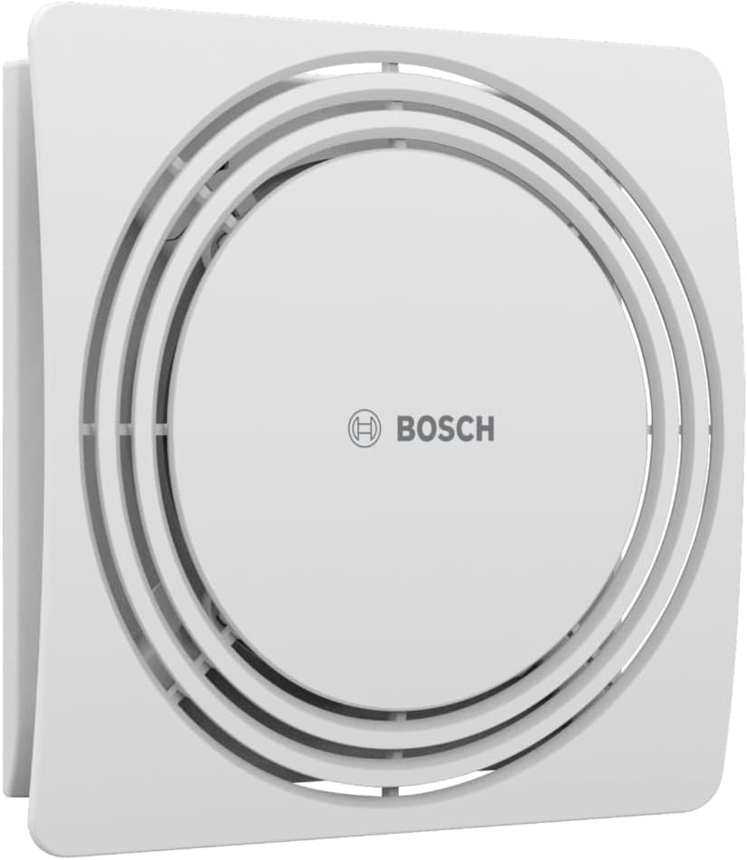 Bosch Silent Bathroom Extractor Fan 1900 DH W100 - For Ventilation in Bathroom and Toilet, Against Moisture and Mould - With Humidistat and Timer - 100mm Diameter
