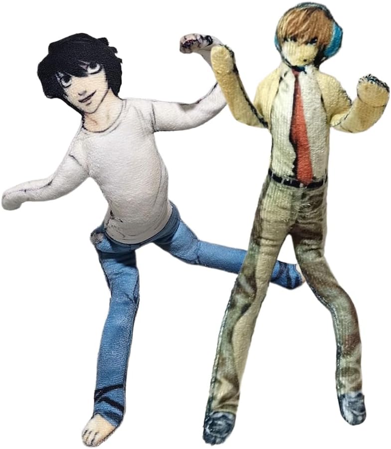 Anjinguang Light Yagami L Figure Plush Anime Twistable Action Figures Doll Cartoon Pillow Posable Anime Figurine Home Sofa Decoration