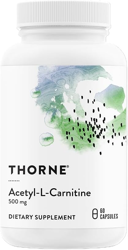 THORNE - Acetyl-L-Carnitine - 500 mg - Supports Brain Function & Healthy Nerve Sensations in The Hands & Feet* - Gluten, Dairy & Soy-Free - 60 Capsules