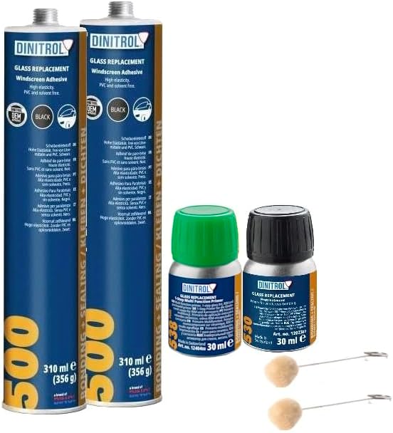 WOL DINITROL WINDSCREEN FITTING KIT BONDING ADHESIVE GLUE SEALANT GLASS 500 538 530 DIN21