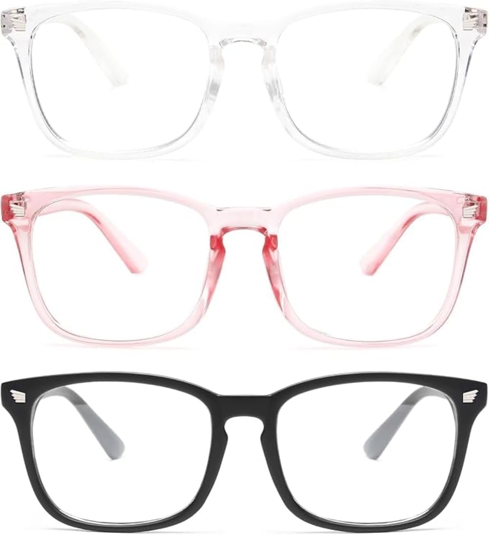 Blue Light Blocking Glasses - Fashion Square Eyeglasses, Anti UV Ray Computer Gaming Glasses Blue Blockers for Women/Men