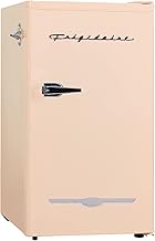 Frigidaire Retro Compact Fridge with Chiller, 3.2 cu ft Countertop Fridge with Built-In Bottle Opener, Compact Refrigerator for Office, Bedroom, Dorm Room or Cabin - 16.5" D x 19" W x 31" H (Coral)