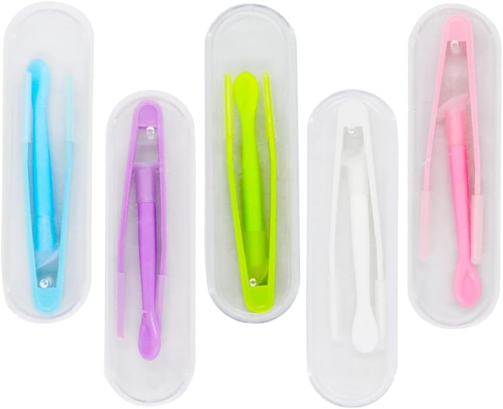 MorTime 5 pcs Portable Contact Lens Stick Tool Case Set (Inserter/Remover+Tweezer with Soft Tip)