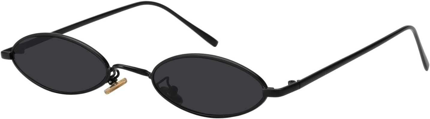 MEETSUN Vintage 90s Small Oval Sunglasses For Women Men Metal Frames Designer Gothic Glasses