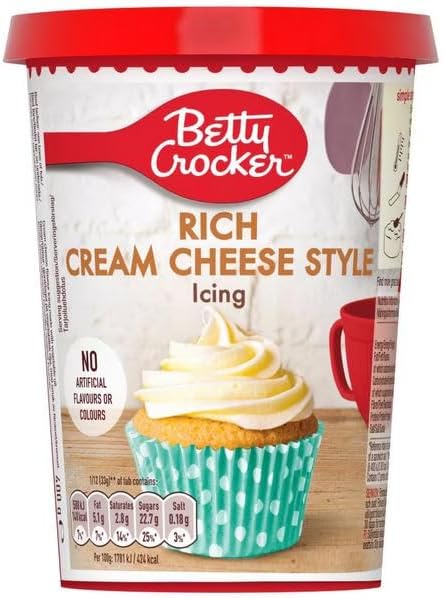 Rich Cream Cheese Style Icing, 400g,Rich Cream Cheese Style Icing offers a delightfully creamy and indulgent topping for cakes, cupcakes, and other sweet treats.