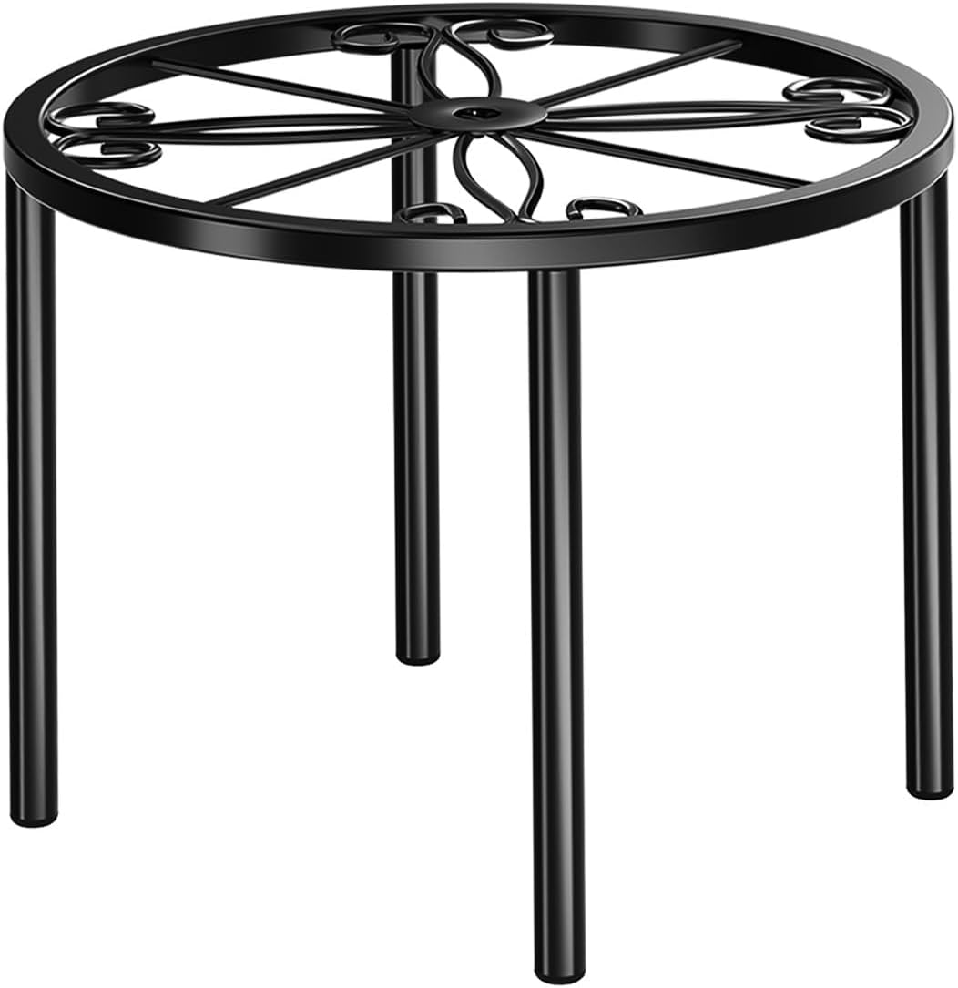 niffgaff Plant Stand 7.8IN Outdoor Pot Stand Metal Garden Plant Riser Black Plants Holder