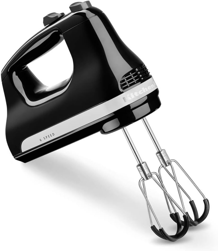 KitchenAid 6 Speed Hand Mixer With Flex Edge Beaters Onyx Black 5KHM6118BOB
