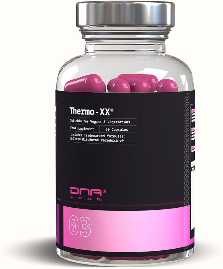 DNA Lean Thermo-XX Version 2.0 Evidence-Based Fat Burners for Women - with MitoBurn®, EnXtra®, & Paradoxine®, for Effective Weight Loss Support, Contains 1 Months Supply of 100% Vegetable Capsules