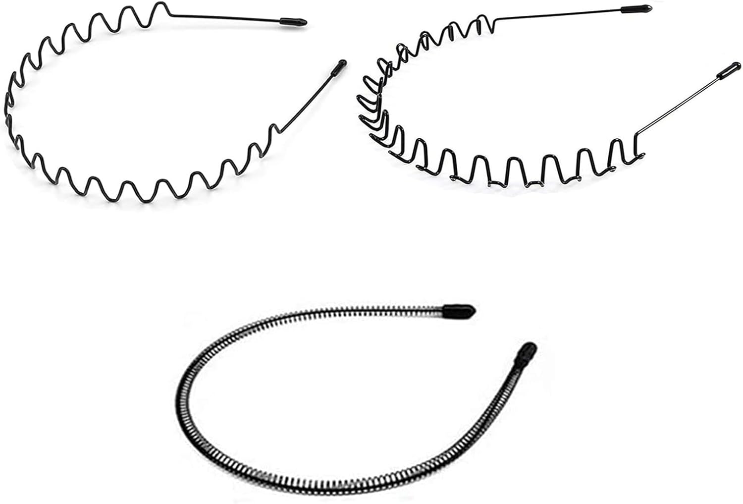 Metal Hair Bands for Women,Elastic Sports Headband,Men's Fashion Zig Zag Headband,Unisex Outdoor, Sports, Weddings and Daily Wear(3 Pcs)