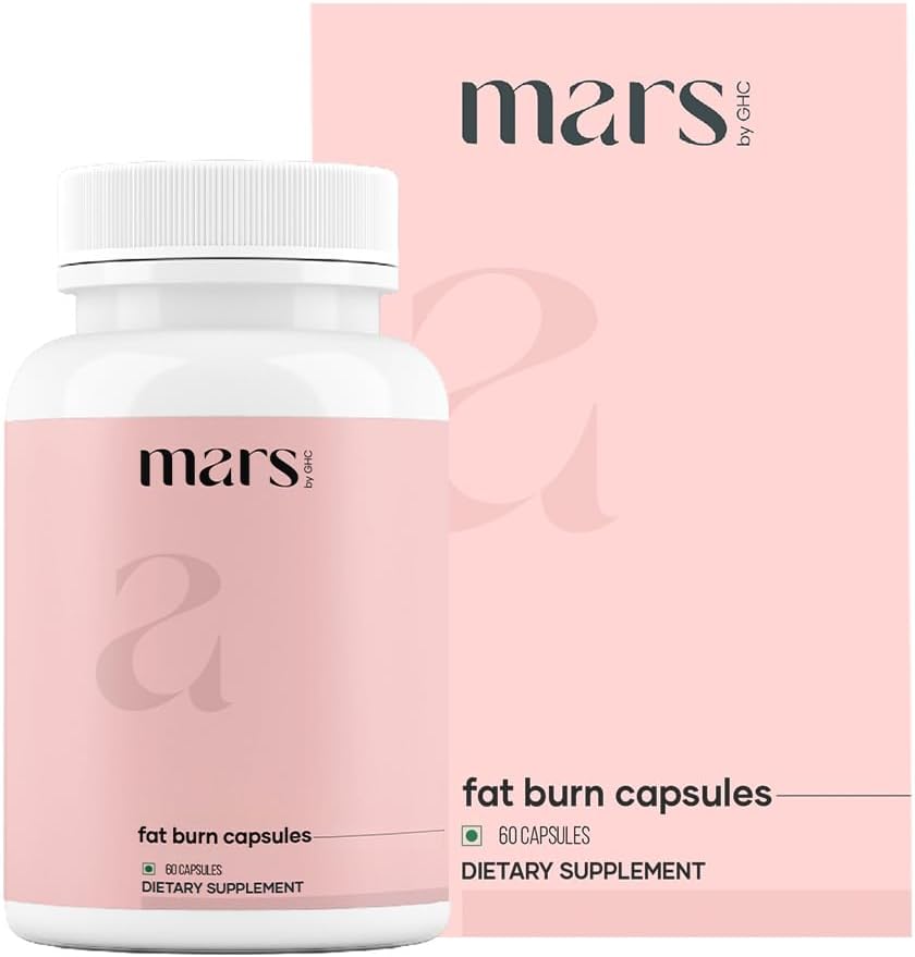 Mars Fat Burn Capsules with Psyllium Husk, Moringa & Dandelion Root – Herbal Blend for Active Routine (Pack of 1)
