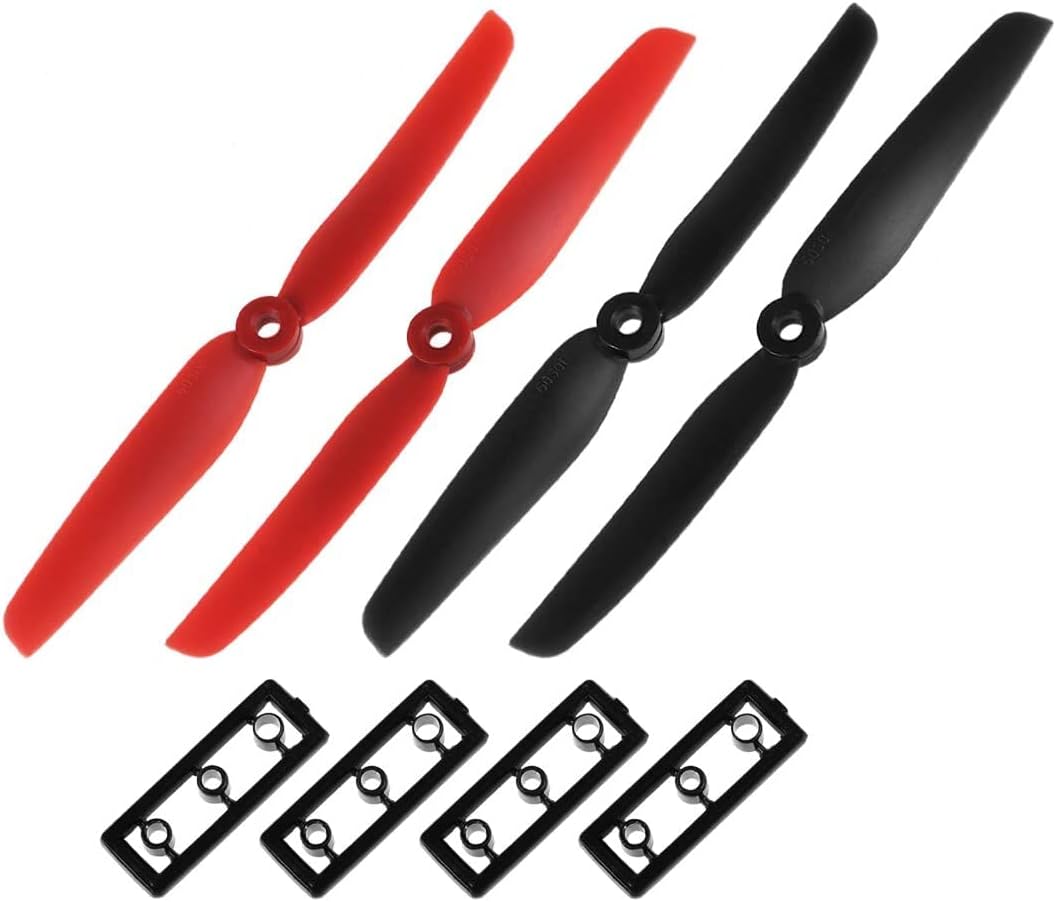 XYWHPGV RC Propellers 6030 6x3 Inch CW CCW 2-Vane for Quadcopter Hexacopter Multirotor, Black Red 2 Pairs with Adapter Rings(74f3d d2b63 650dc f718f a2321 0a78f