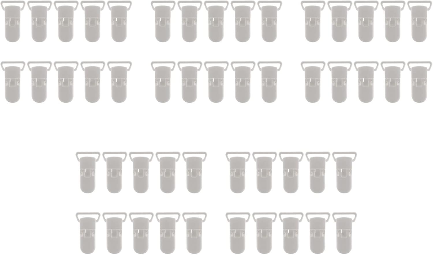 50Pcs Baby Kids T-Shape Plastic Clips Soother Dummy Style Badge Holder White