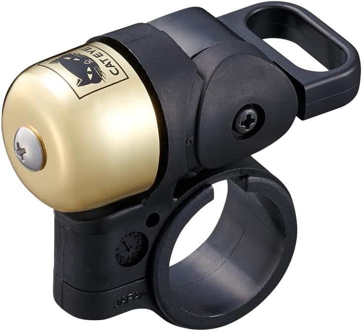 CATEYE OH-1500 Nido Bell – Brass Bike Bell with Distinctive Double Ring, Fits 22.2 mm or 25.4 mm Handlebars, Matte Finish, Clear Sound, Fits Road, MTB, Kids Bikes