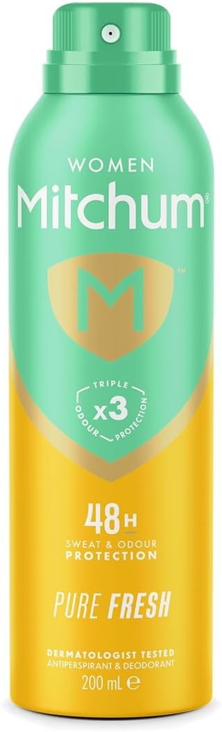Revlon Mitchum Women Triple Odor Defense 48HR Protection Aerosol Deodorant & Anti-Perspirant, Pure Fresh, 200 ml