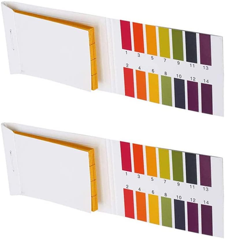 2 pH Test Strips,1-14 Test Indicator 160 Stripe Litmus Paper,Used for PH Testing of Soil,Water,Saliva,Cosmetics,Pet Food,and Diet