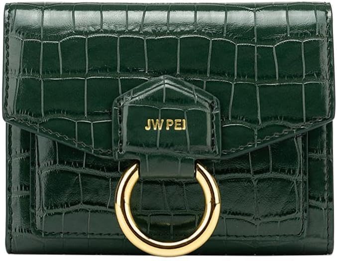 JW PEI Stella Wallet, Dark Green-a, Minimalist