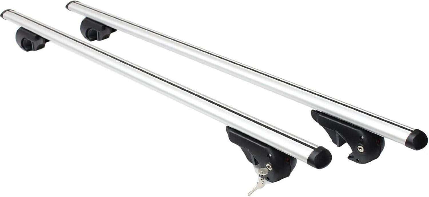 Shield Autocare Aluminium Roof Bars Universal Aluminium Lockable Anti Theft Car Roof Bars For Cars With Raised Running Rails Locking Roof Bar with 2 keys