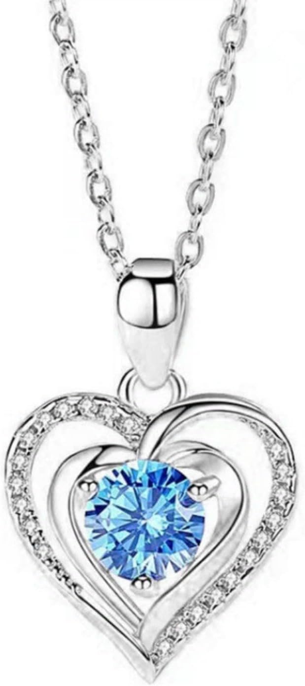 Warehouse+Clearance Uk Spring+Sales+2025 925 Sterling Silver Teardrop Necklace My Orders Amaon Cheap Stuff Under 1 Pound Bulk+Buy Amaon+Spring+Deals Mum Birthday Gifts For Her Mother Weddings Blue-2
